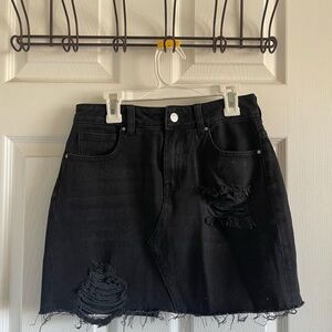 PacSun Black Distressed Mini Skirt